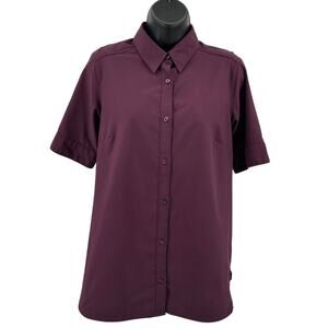 Columbia Shirt WMNS S Dark Plum Savanna Hill Button Up Omni-Shade Short Sleeve